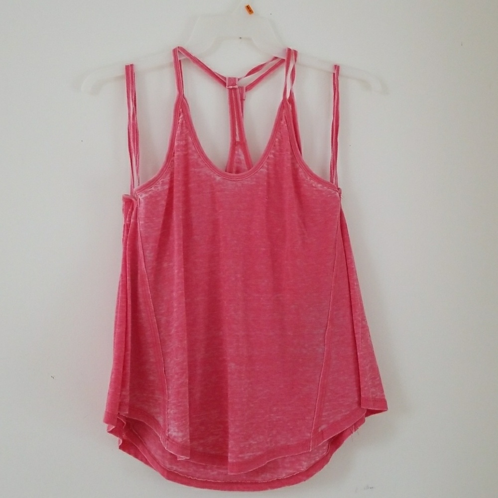 Vintage tee Exist distress pink marbled tank top, Size S